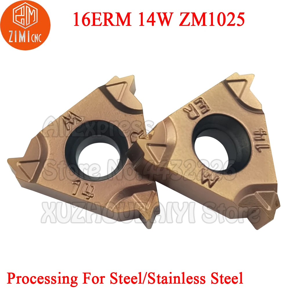

10pcs 16ERM 14W ZM1025 16ERM 14 W 16ERM14W Carbide Thread Inserts Turning Tools CNC Cutter Lathe Threading 16ERM Blade