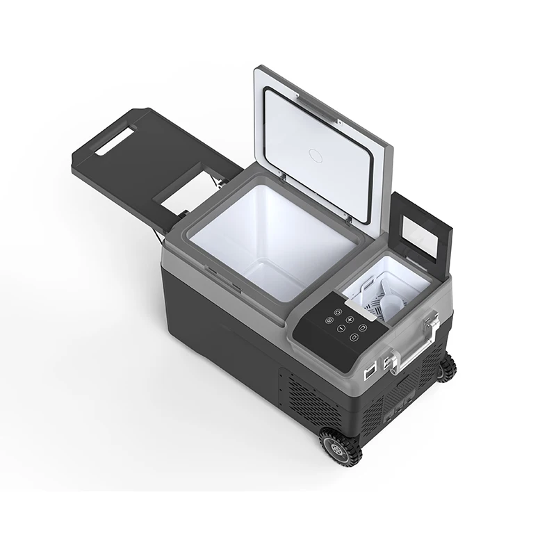 מדחס קמפינג נסיעות עיצוב חדש יוצר קרח מקרר לרכב DC 12/24V ו- AC 220V/240V מקרר לרכב מקפיא