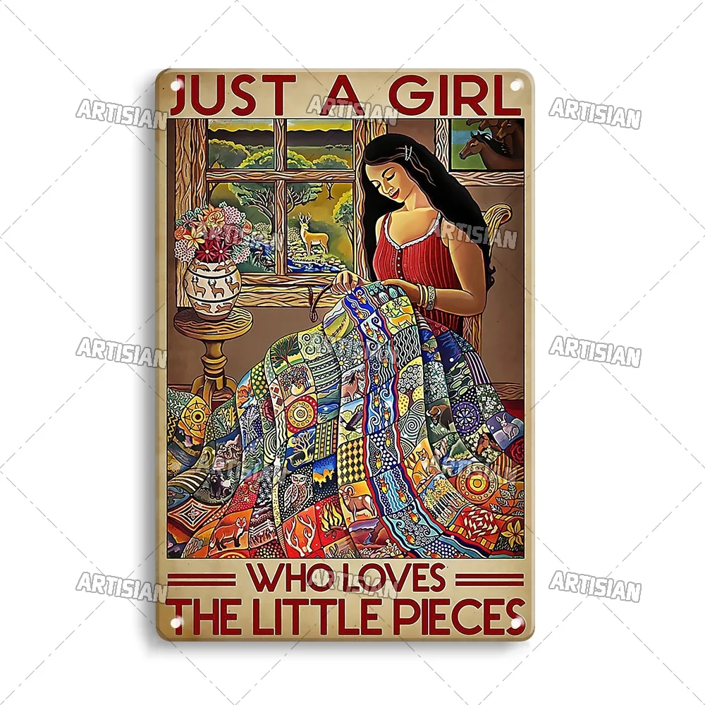 Dreacoss Cartello In Latta Retrò Per Cucito – 20x30 Cm, Vintage, Con Citazione, Impermeabile, Preforato, Per Cucina, Giardino, Studio, Regalo Fai Da Te