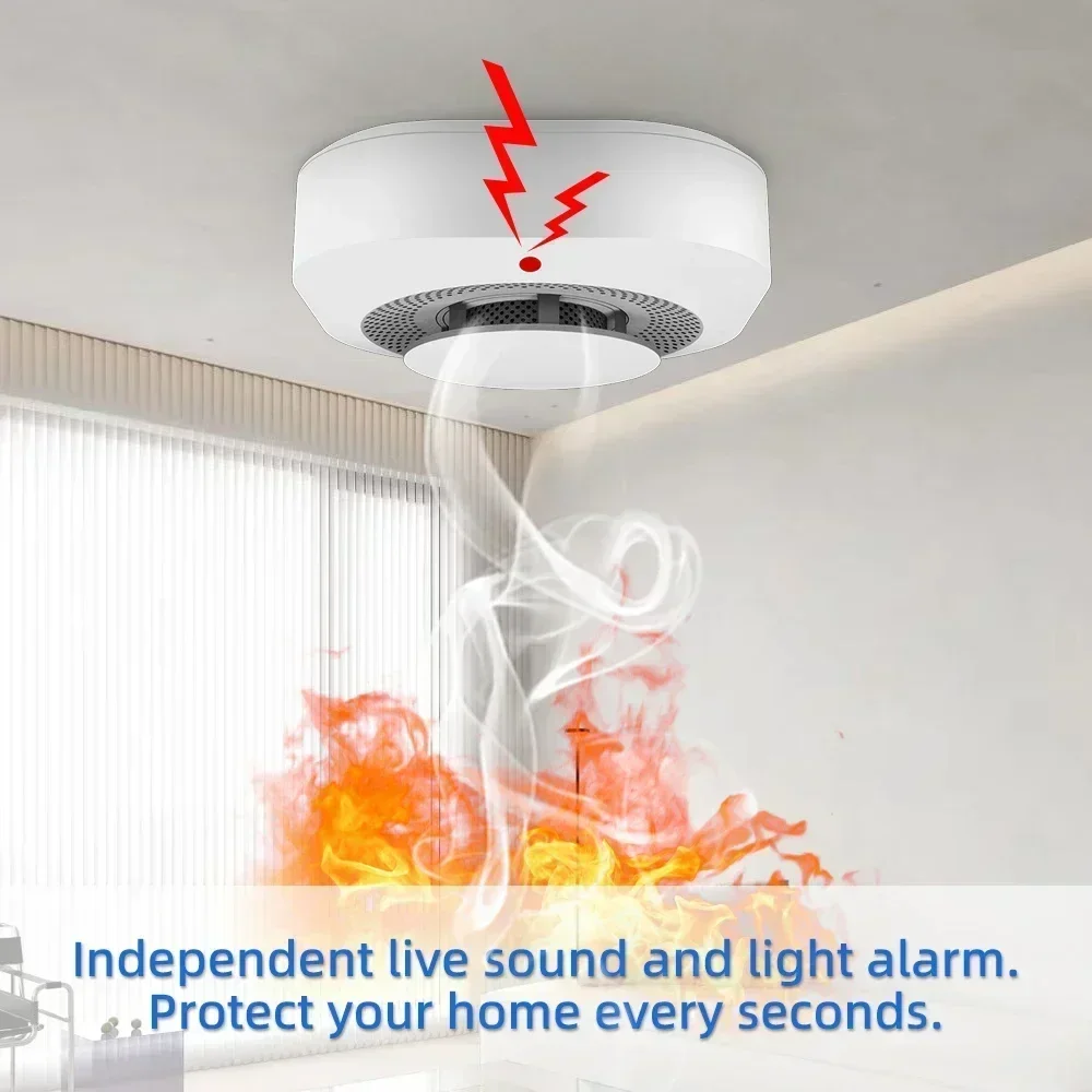 Smoke Detector Alarm 10 Year Built-in Battery Wireless Easy Install 85dB Loud for Home Office Kitchen Safety - 4