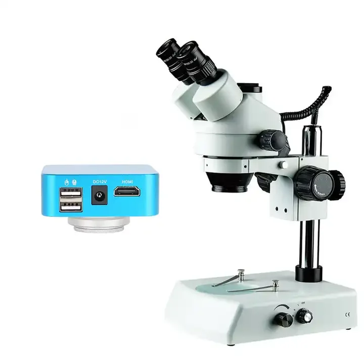 

High Definition 7-45X Trinocular Stereo Microscope Metal Column Bracket Precision Parts Full Optical Glass Component Microscope