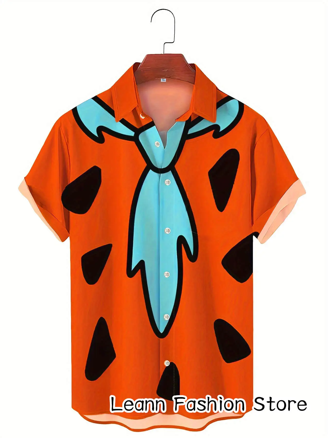 Мужская летняя рубашка с мультяшным принтом