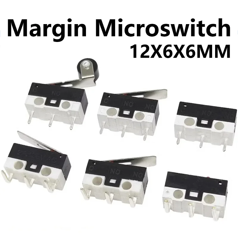 20PCS 3 Pins 1A 125V Mini Micro Limit Switch Terminals SPDT Roller Arc lever Snap Action Push Micro Mouse switches C NO NC PCB light touch switches