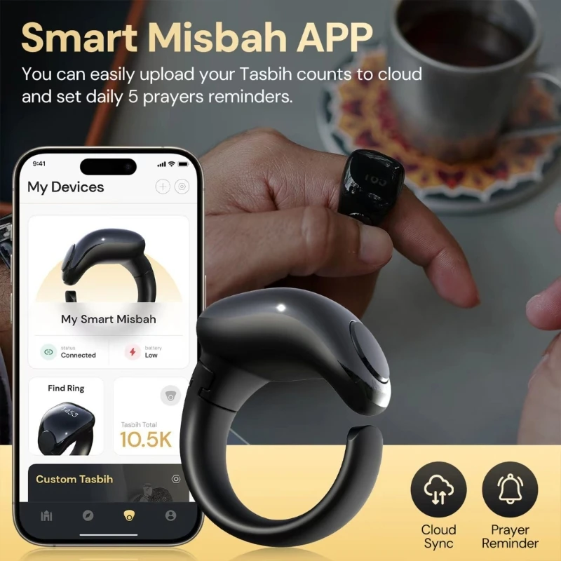 Smart Zikr Ring Tasbih Zikr Rings Tasbih Counter Rings Tasbeeh Counter APP Support Waterproof 4 Digit Finger hand tally counter electronic counter