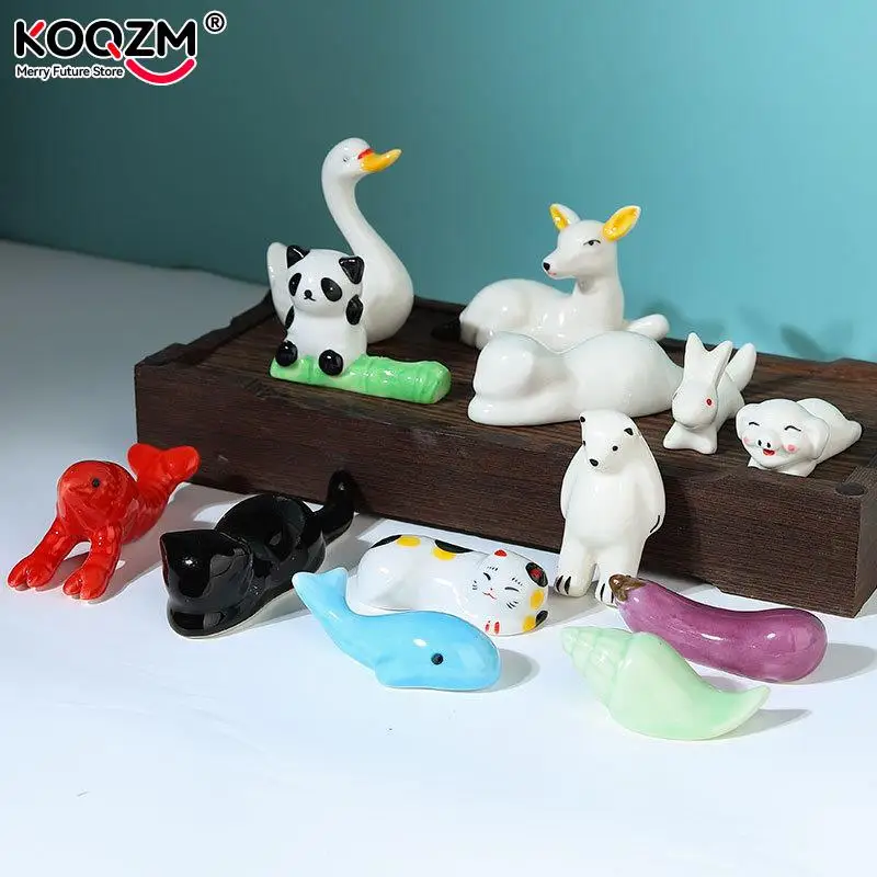 Color Palette Cute Animal Ceramic Paint Brush Pen Holder Palette