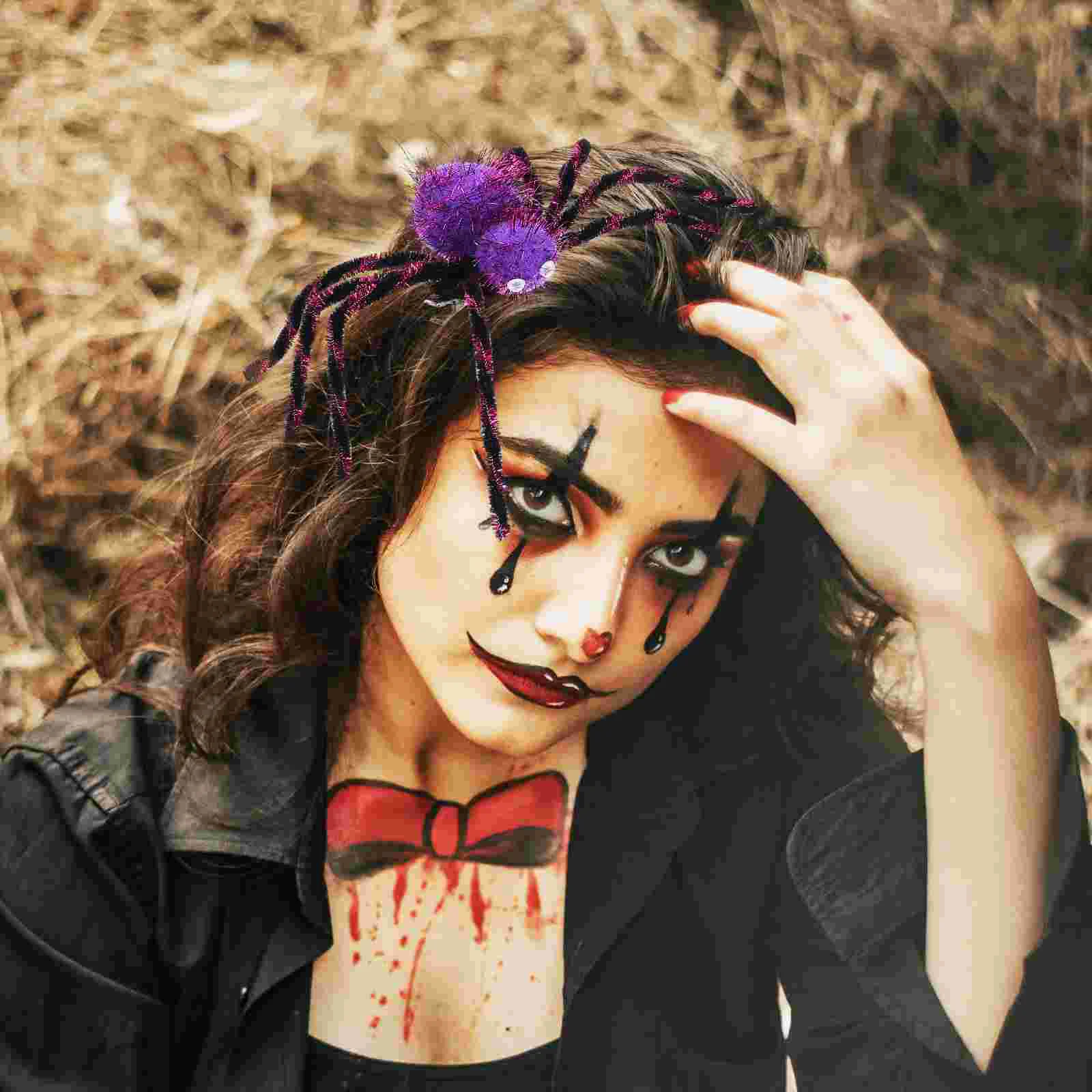 Spider Hairpin Decorative Party Accessory Halloween Large Design Headdress Barrette Barrettes Creative Clip