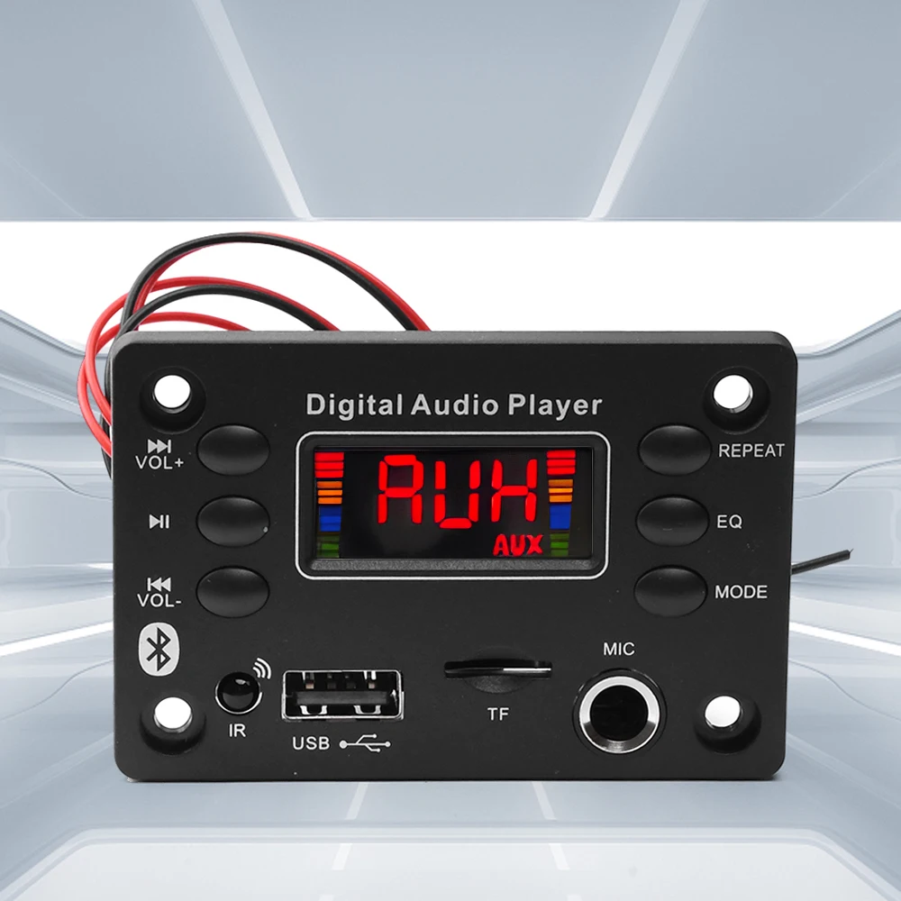 DC 7-16V Bluetooth 5.0 MP3 WMA WAV APE FLAC 디코딩 보드 2*25W 공방 모듈 차량용 오디오 마이크 음악 플레이어 스피커 라디오