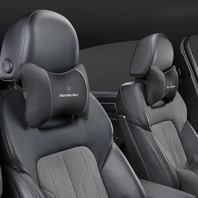 1개 자동차 실내 시트 헤드레스트 목베개 허브캡 (메르세데스 벤츠 AMG GLC GLE CLA GLK W204 W205 W206 W211 W212 W203 W169 W220 용)