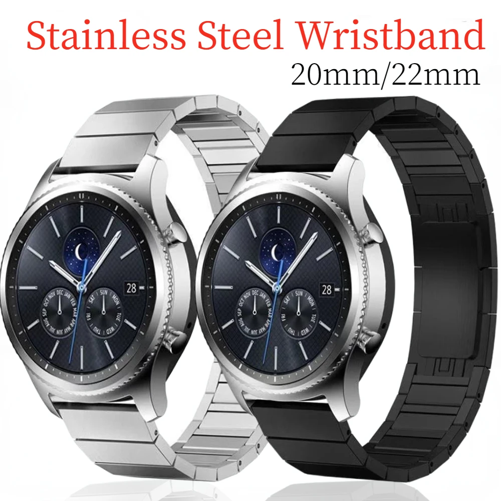 20mm 22mm Stainless Steel Strap For Samsung Galaxy Watch 46mm/gear S3