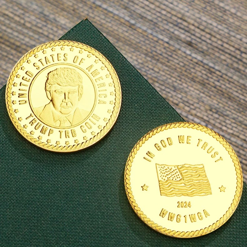 Gold Plated Donald Trump American Flag Collectible Coin 5
