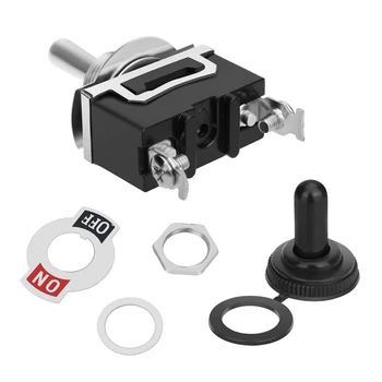 Automotive SPST Rocker Toggle Switch 2 Pin ON OFF Power Button Switches with Waterproof Cap for Car RV Marine Boat