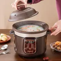 Marmite à ragoût électrique, marmite à soupe, casserole domestique, sable violet, tasse à ragoût automatique en céramique, cuisson du bouillie 6