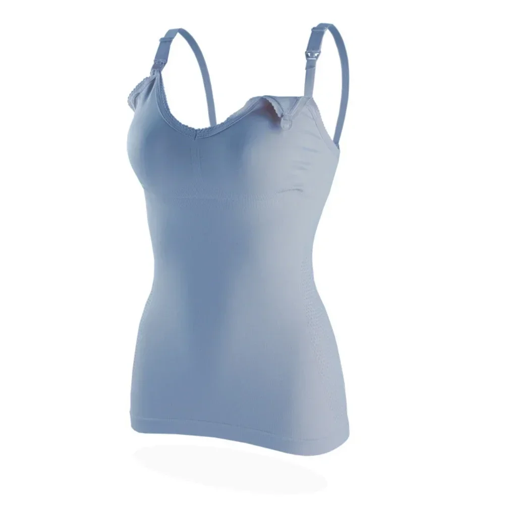 24-35Y Summer Solid Clolor Sleeveless Nursing Clothes Women Pregnant Tank Top Plus Size Maternity Clothing Breastfeeding Vest 4