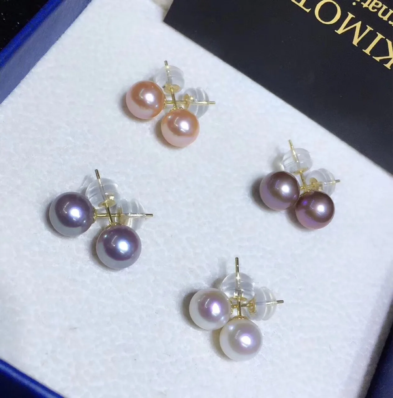 

18K gold-plated zircon AAAA++++ 9-10mm Gorgeous KOYA White ROUND pearl earring