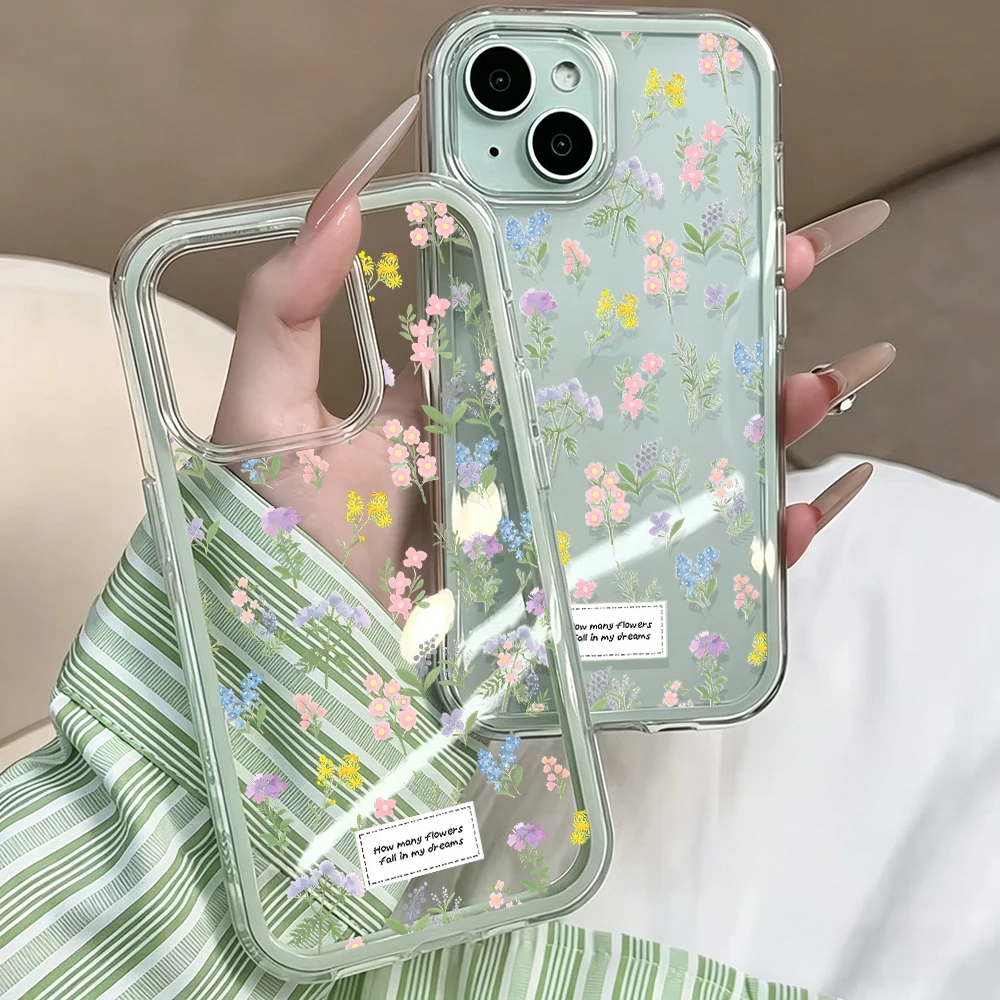 Fresh Spring Wildflower Print Clear Phone Case