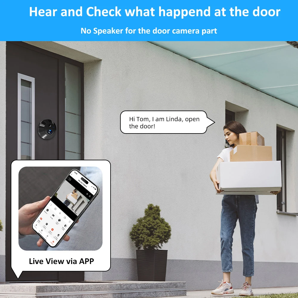 3MP Tuya Smart WiFi Digital Door Magic Eye Peephole Viewer PIR