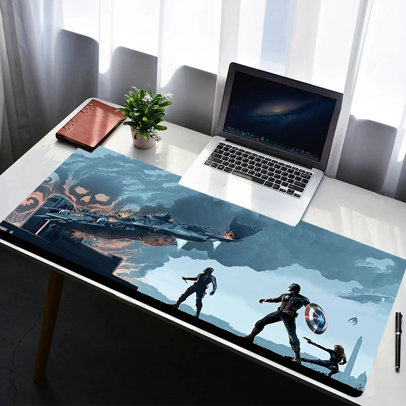 Anime Mouse Pad XL Gaming Accessories Carpet Gamer Keyboard Desk Mat C-Captain Americas Non-Slip Laptop Notebook Office Mousepad 5