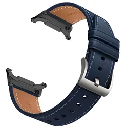 Premium Leather Watch Strap - Elegant No - Gap Design Bracelet Accessories - Galaxy Watch 9 8 (Black Blue)