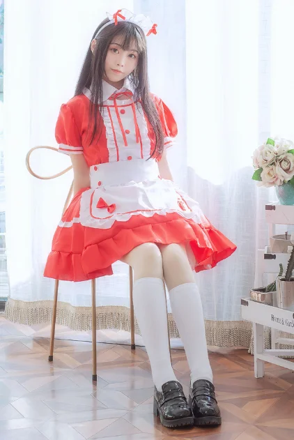 Sexy Sweet Gothic Lolita Dress French Maid Costume Anime Cosplay Sissy Maid Uniform Plus Halloween Costumes for Women women cosplay costume