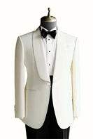 Casual Solid 2 Piece Men Wedding Suits Slim Fit Shawl Lapel Blazer Pant Designs Party Prom Suits Best Man Business Wear Suit Set