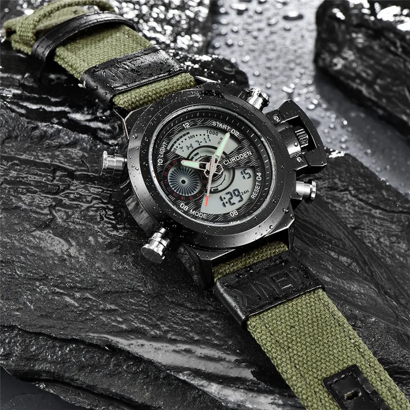 Wholesale 5pcs / lot CURDDEN Brand Men Watches Boys Fashion Nylon Band Sports Military Quartz Watch Reloj Hombre Montre Homme