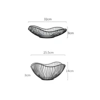 Fruit Basket Durable Metal Wire Storage Bowl Nordic Style Iron Home Snacks Bread Dining Table Indoor Cosmetic Storage Basket 6