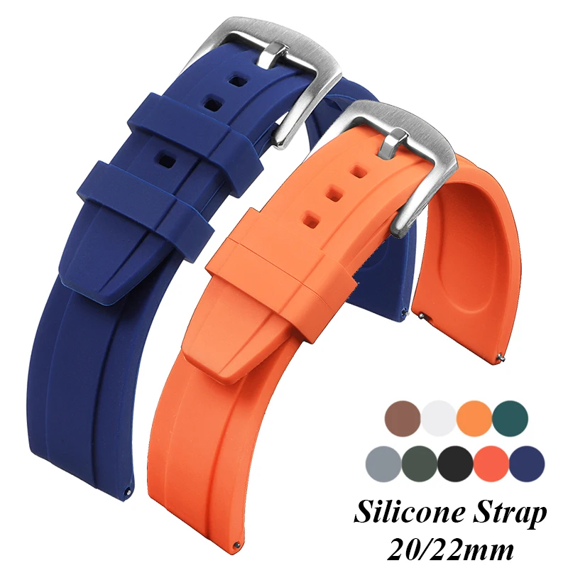 Enhanced Silicone Quick Release Sport Watch Strap - Soft Rubber Band in Vibrant Colors