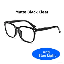 Classic Red Lens Blue Light Blocking Square Glasses - Better Sleep and UV Protection (Matte Black Clear)