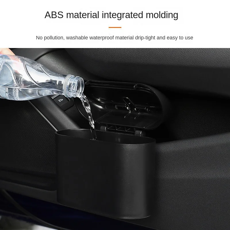 Car Trash Can Car Storage Bag Car Trash Bag Car Door Side Hanging Storage Bucket with Cover Mini Multi-functional Seat Back Box