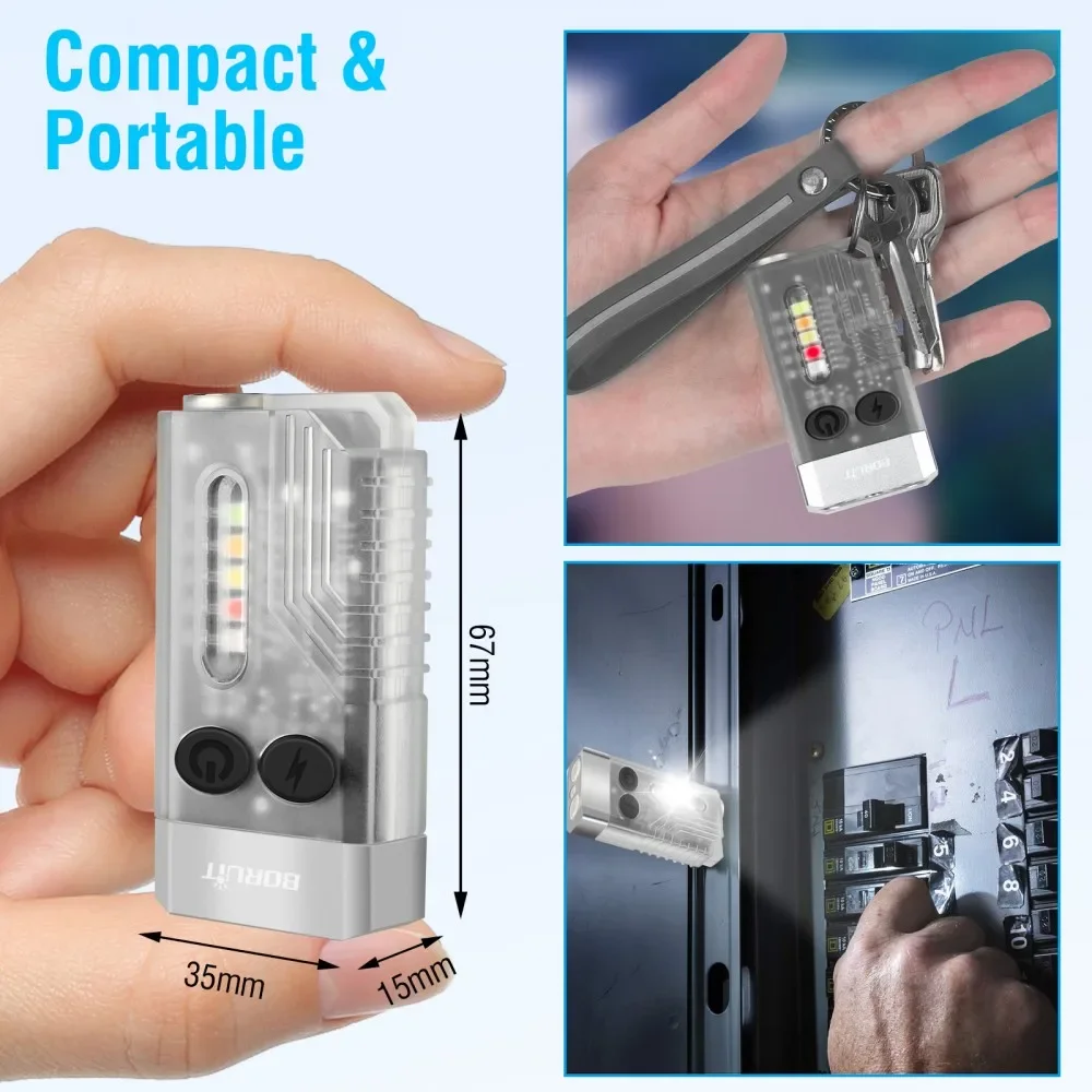 Torcia Portachiavi LED Siuyiu 80 Lumen – Ricaricabile USB-C Con Fischietto E Taglierino – Impermeabile IPX4 Per Campeggio Ed Emergenza - 3