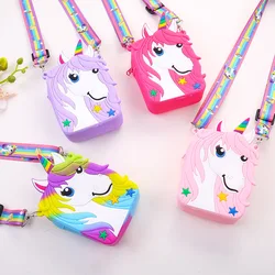 Pop It – sac à dos licorne de couleur pour femmes, porte monnaie, bulle, fossette, décompression sensorielle Simple, jouets à presser pour enfants 
