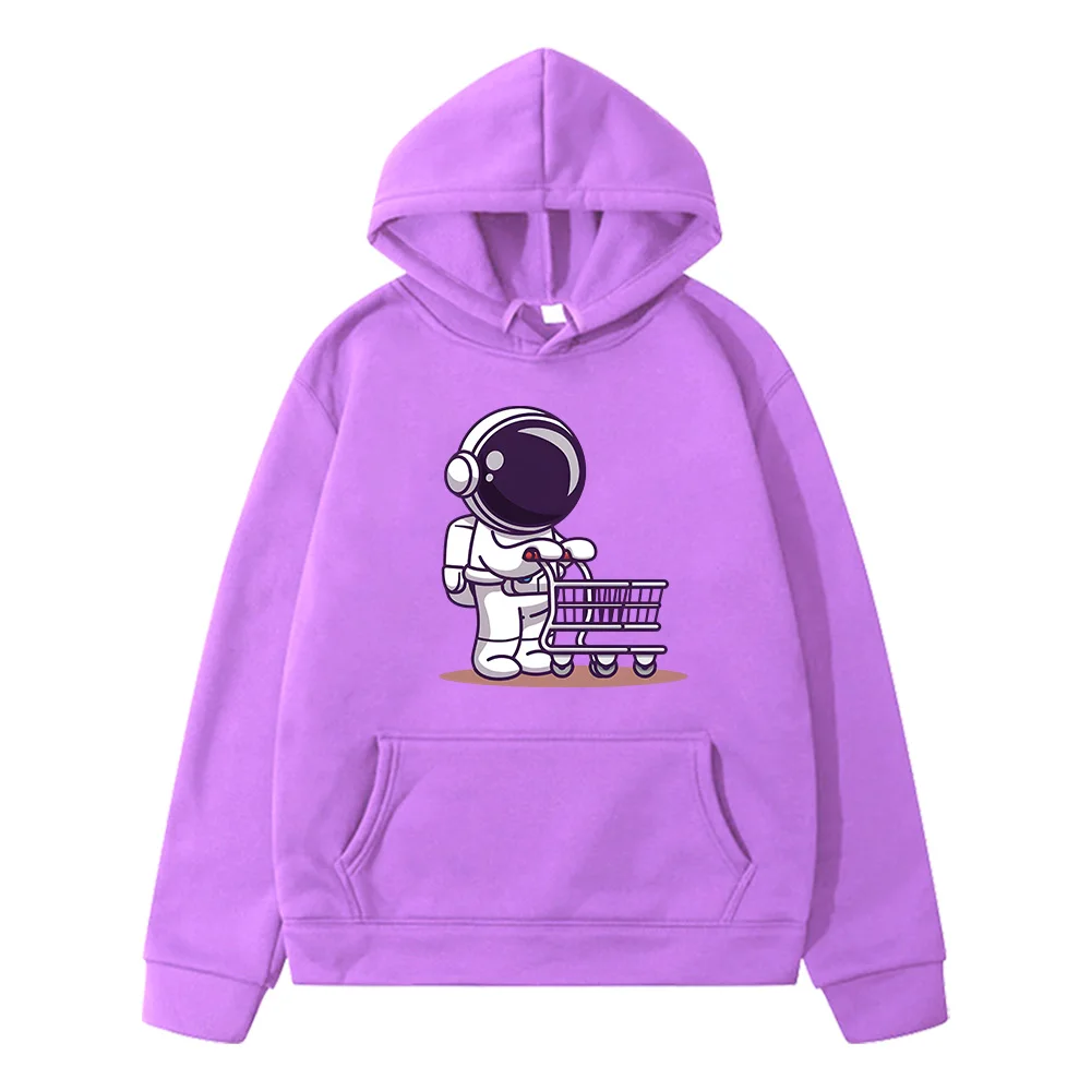 

Autumn Winter Funny Astronaut Cartoon Graphic Hoodie Girls Boys Street Y2k Aesthetics Hooded Sweatshirts Fashion Loose Pullovers