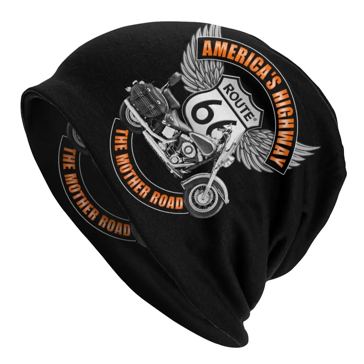 

Americas Highway Route 66 Beanie Bonnet Knitted Hats Men Women Unisex Adult USA Highway Winter Warm Skullies Beanies Cap for Ski