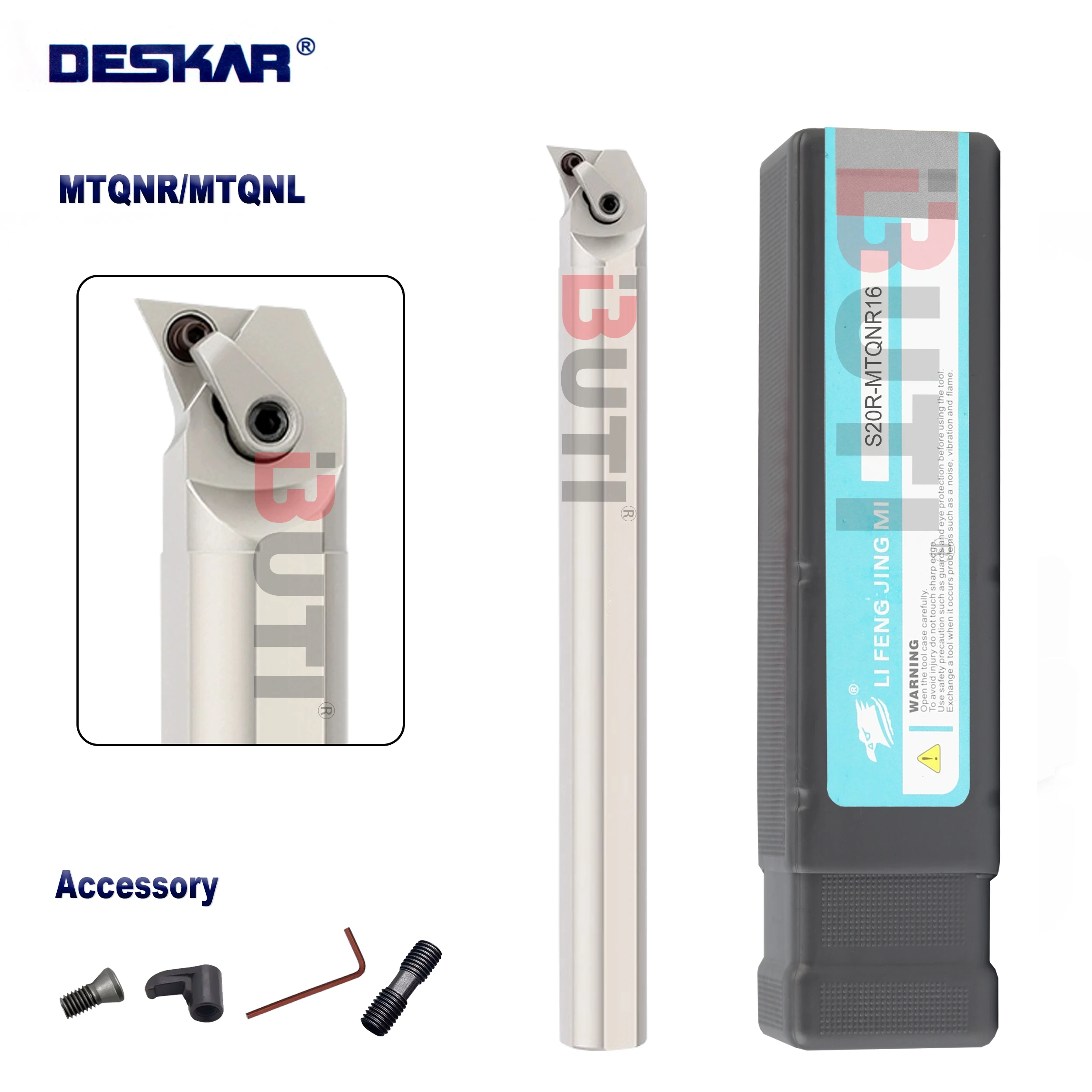 DESKAR 100 % Original S16Q-MTQNR16 S20R-MTQNR16 S25S-MTQNL16 Innenschneidwerkzeug, weißer Werkzeughalter für TNMG16-Drehmeißel