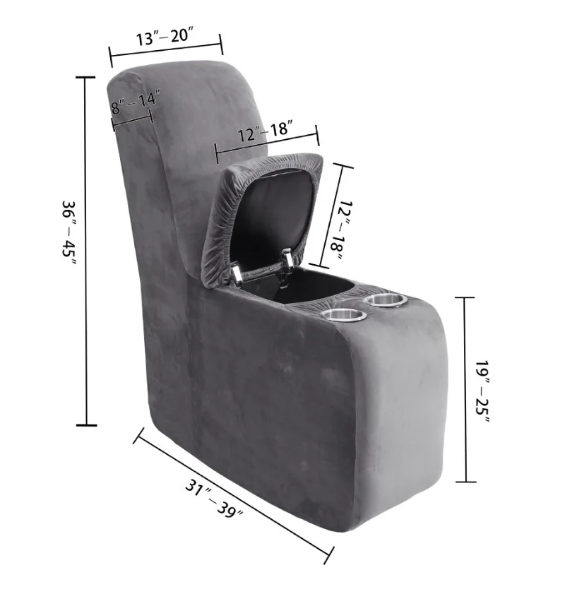 Additional Recliner Console Cover Elastic Reclining Console Slipcover Non Slip for Sofa Cover Recliner Couch