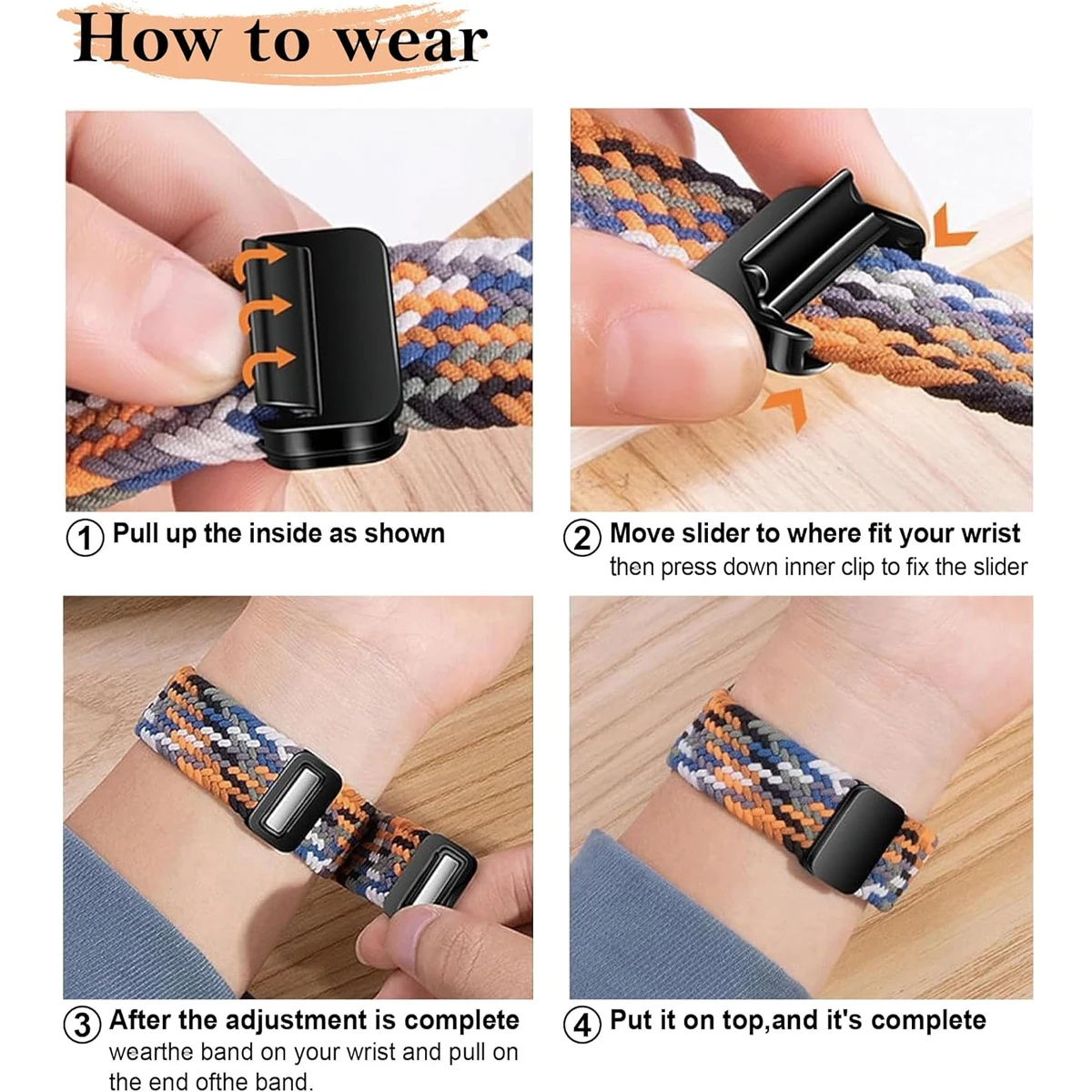 Nylon Braided Magnetic Wristband Bracelet - Universal Fit