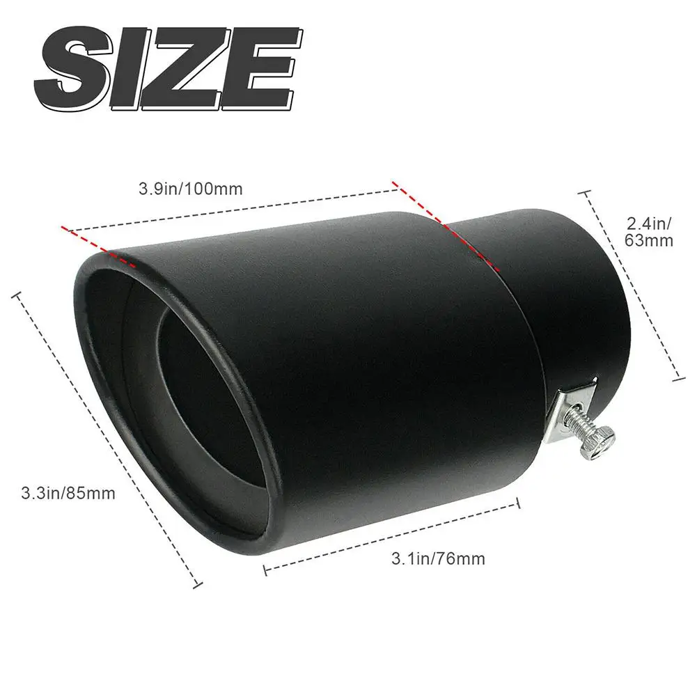 Exhaust Assembly 1 Pcs Car Exhaust Pipe Muffler Decorative Tip Rear Tail Throat Matte Straight Universal Stainless Steel Modified Parts
