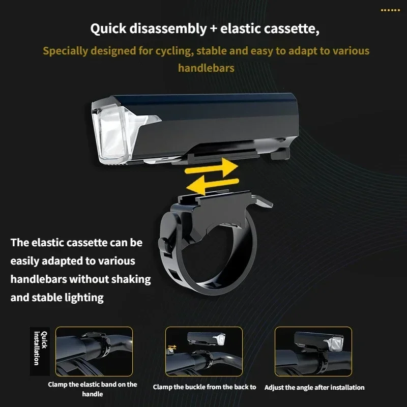 Bicycle Light 2000mAh Bike Headlight Power Bank Flashlight Handlebar USB Charging MTB Road Cycling Highlight