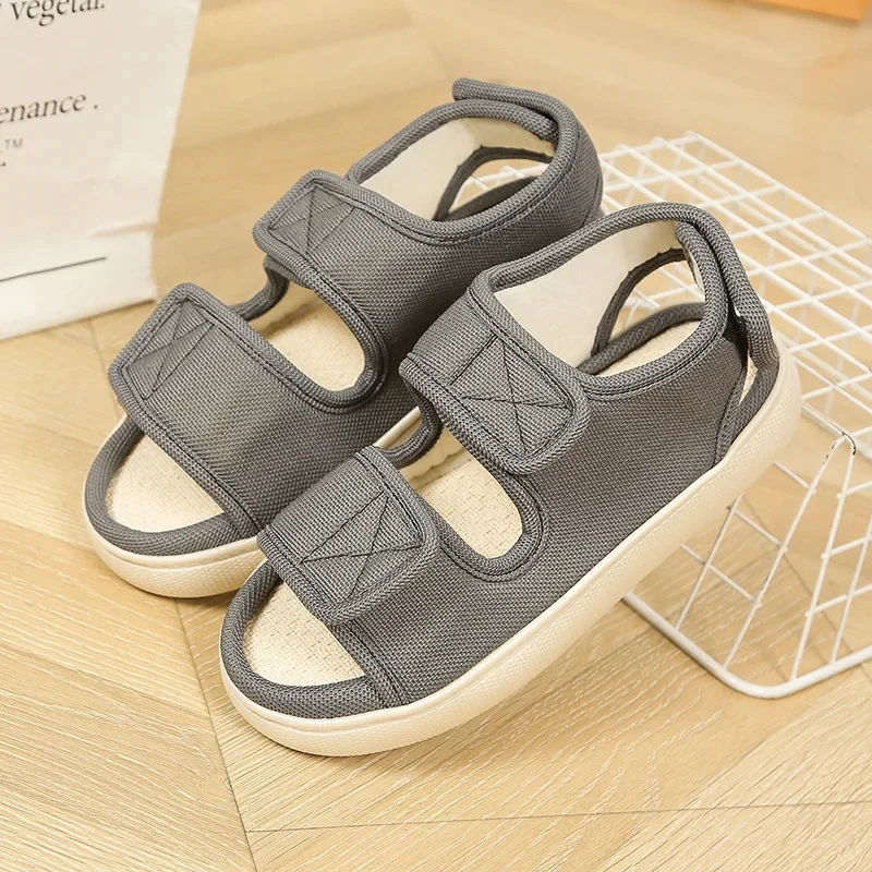 شباشب كتان واسعة القدم قابلة للتعديل في الهواء الط...