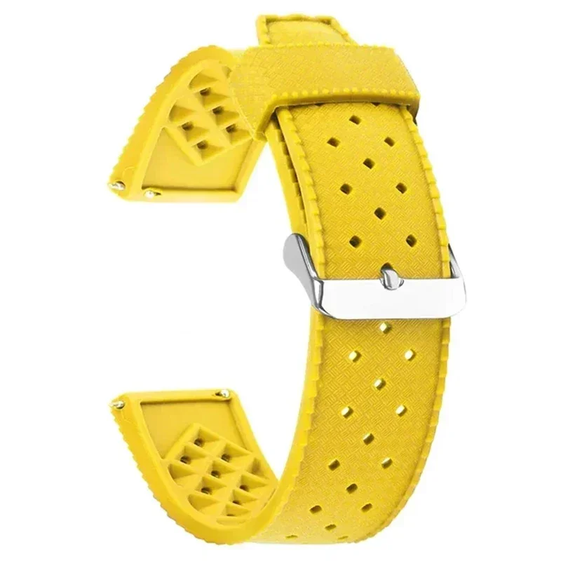 Deluxe Tropic FKM Rubber Diving Watch Strap, Waterproof Black Bracelet
