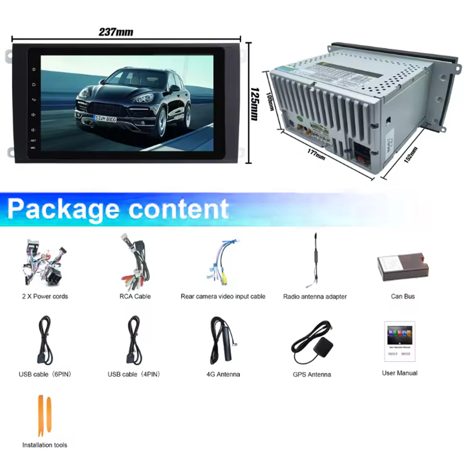 Android Car Radio for Porsche Cayenne 2003~2010 Multimedia Player Supports 8”HD