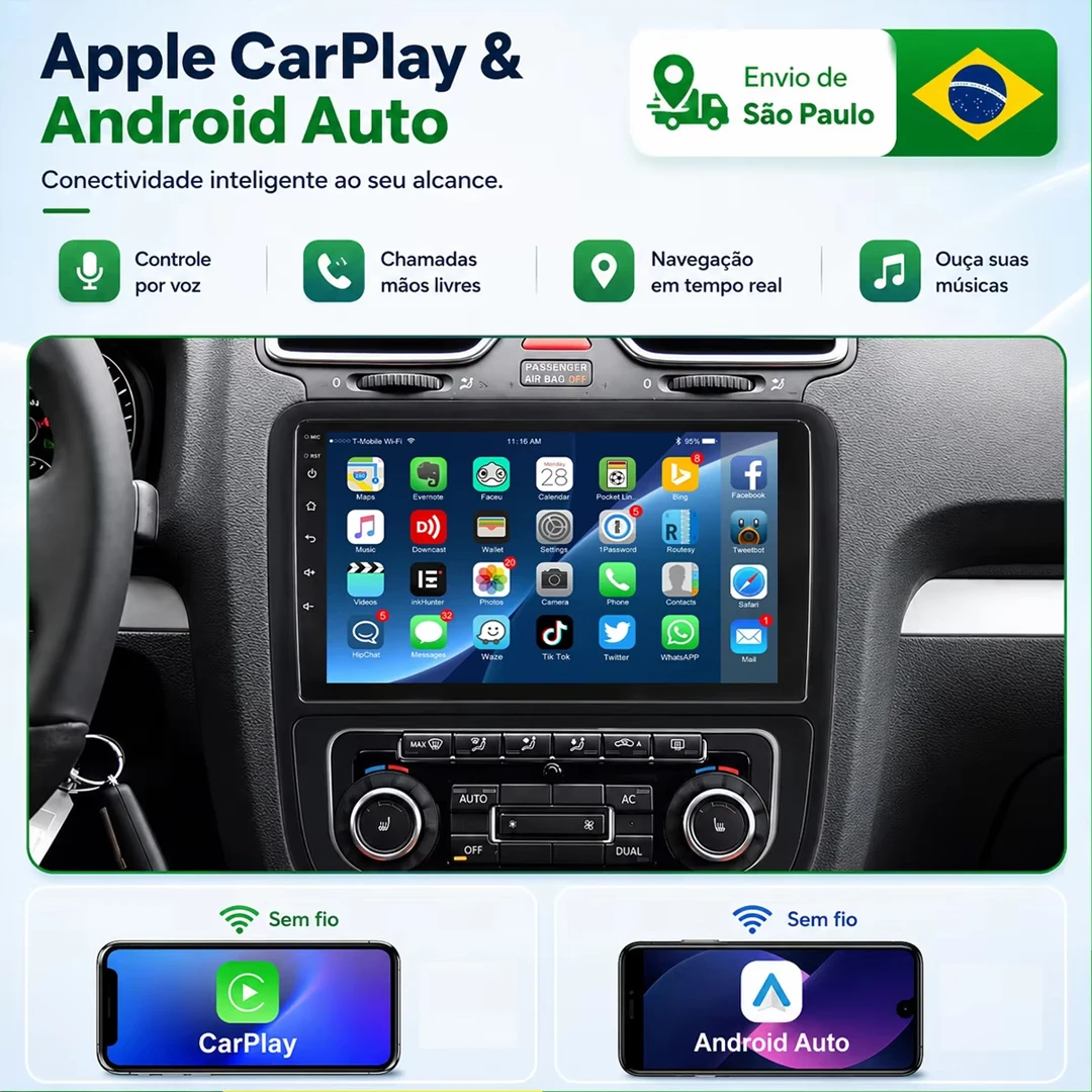 ESSGOO Car Radio Android 15 Carplay Auto Multimedia Video 7/9/10'' Universal Stereo For Volkswagen Nissan Hyundai Kia Toyota — view 2