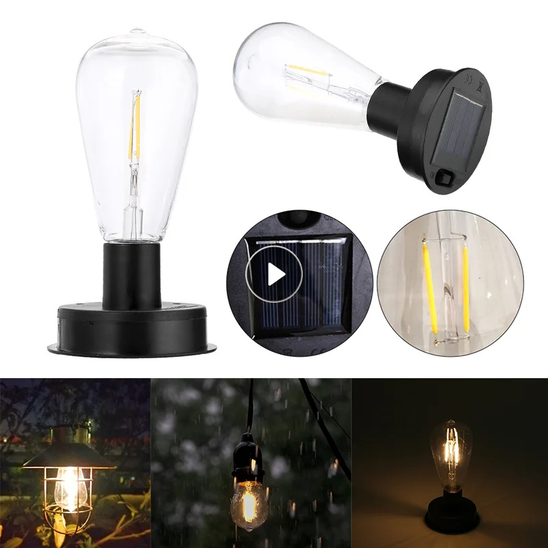 

Solar LED Tungsten Filament Bulb Lamp 2800K Automatic Light Sensors Fence Night Lights For Garden Lamp Bulb Decorative Lights