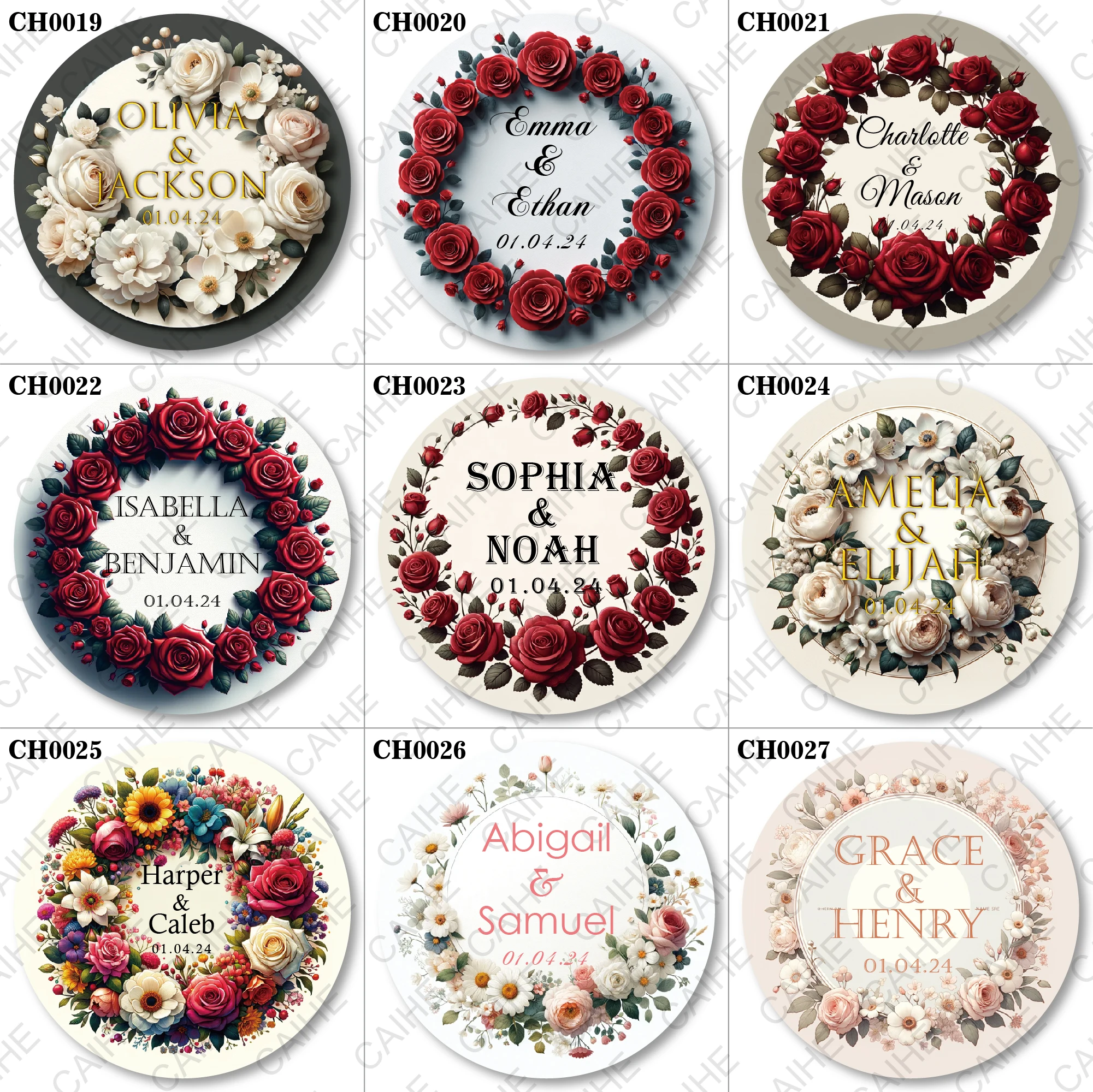 100PCS 3cm 4cm 5cm 6cm 7cm 사용자 정의 스티커 및 사용자 정의 로고/웨딩 스티커/자신의 스티커 디자인/맞춤 스티커