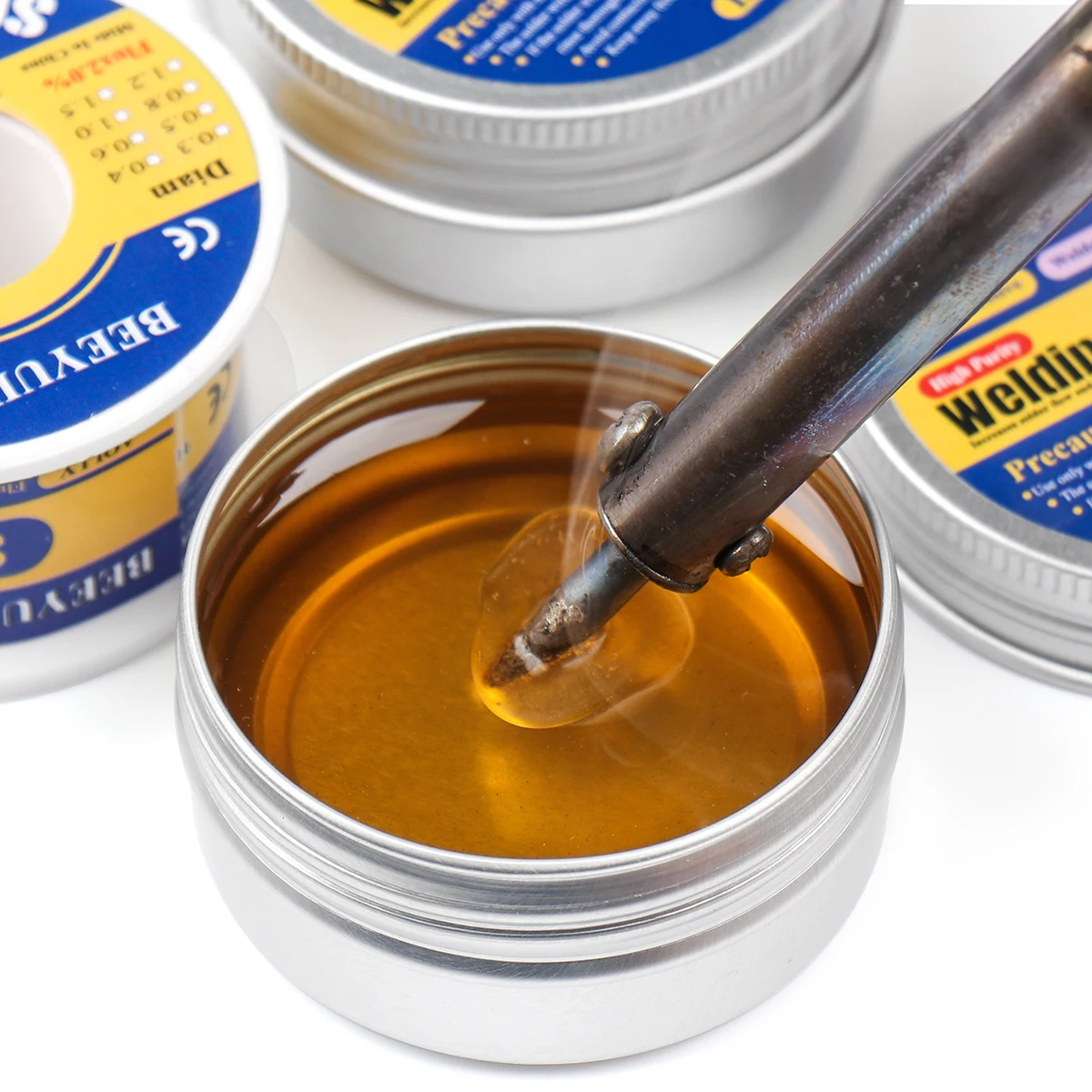 Detergente Per Punte Saldatore Senza Piombo - Pasta Pulizia 20 G Per Rimuovere Ossidazione E Rivestire Di Stagno - Foto 9