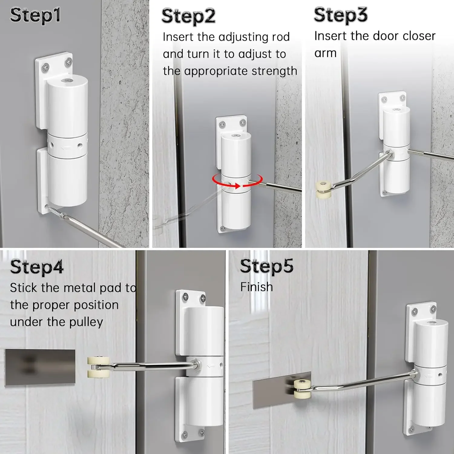 KAK Automatic Door Closer Adjustable 30KG Soft Closing Spring Door Closer Device Hydraulic er Mute Hardware door closer