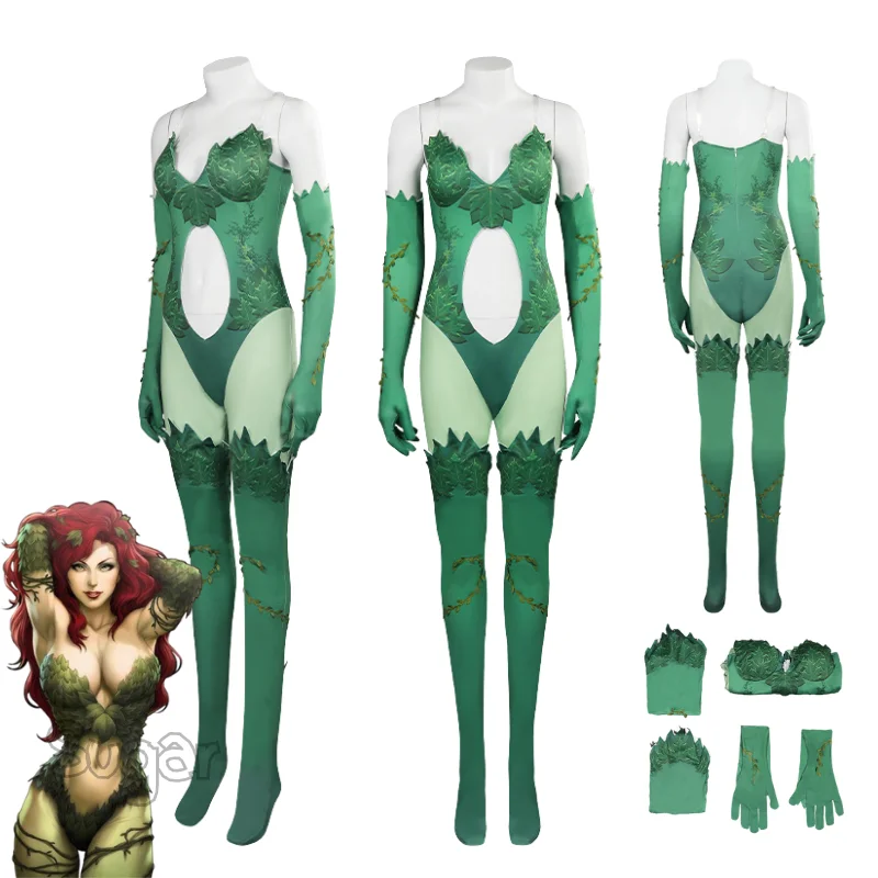 

Female Poison Ivy Cosplay Jumpsuit Costume Women Girls Role Play Outfits Fantasia Clothes Halloween Carnival Party Disguise Suit