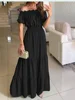 Robe maxi à encolure dégagée pour femmes, vert, mode d'été, boho, sexy, élégante, décontractée, vacances, plage, robes de soirée
