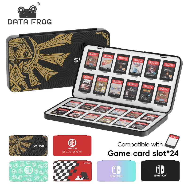 Nintendo Switch Case for Nintendo Switch 24 in 1 DATA FROG Switch Card Holder Chip Storage Box Cover Game Case