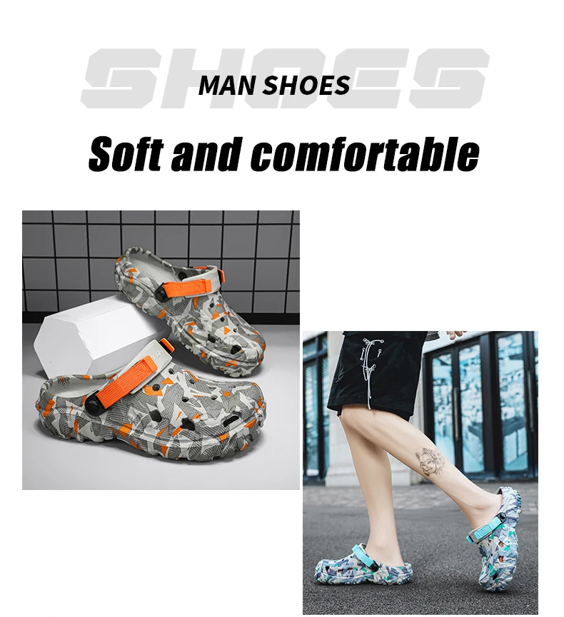 New Men's Clogs Slippers EVA Soft-soled Lightweight Home Casual Sandal Men Garden Shoes Flat Camouflage Outdoor Sandals Male Se674a10b12b44593b87dfff47113c41dy